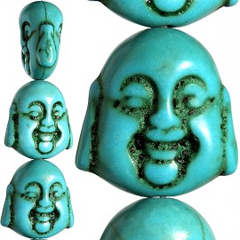 20pc 20x19x11mm Earth Stone Spacer Buddha Head Turquoise JF1598