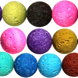 30pcs 12mm Lava Beads Spacers Porous Matte Mix Colors JF988