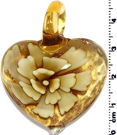 Glass Heart Pendant Yellow PD1392