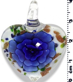 Glass Heart Pendant Royal Blue PD1395