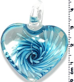 Glass Heart Pendant Final Sale Sky Blue PD1404