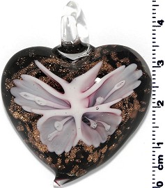 Glass Heart Pendant Pink PD1407