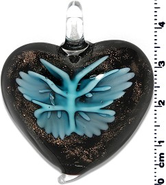 Glass Heart Pendant Sky Blue PD1411