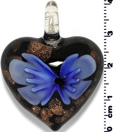 Glass Heart Pendant Royal Blue PD1413